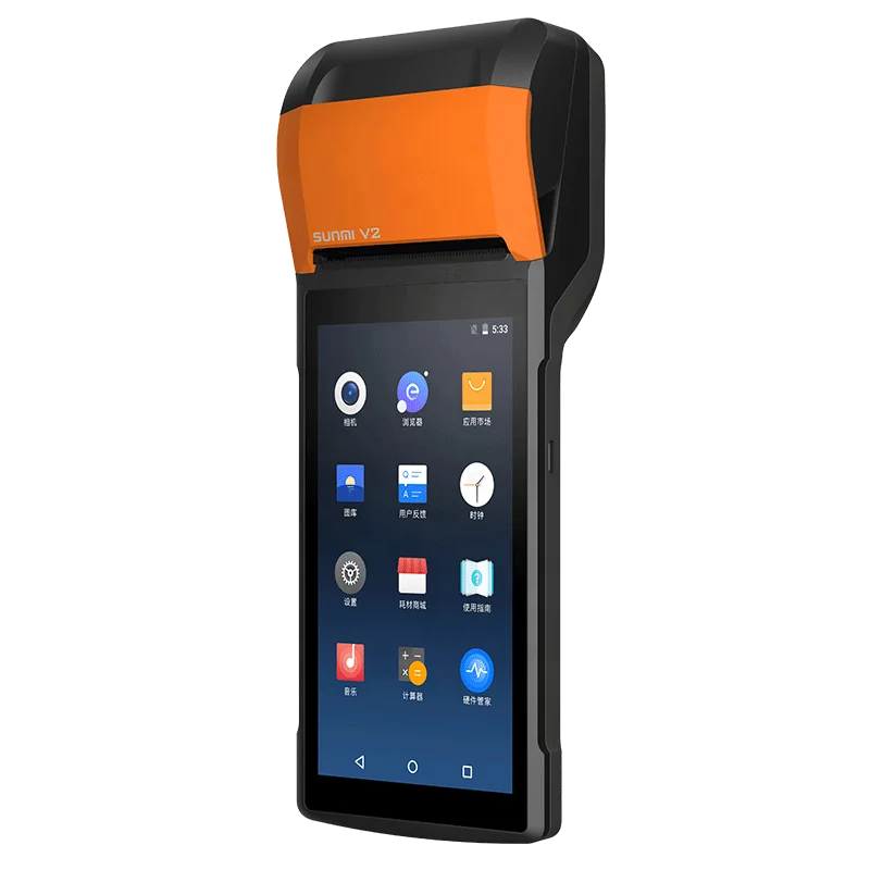 Sunmi V2 портативный Android Pos-терминал с сенсорным экраном 4G WIFI Встроенный принтер