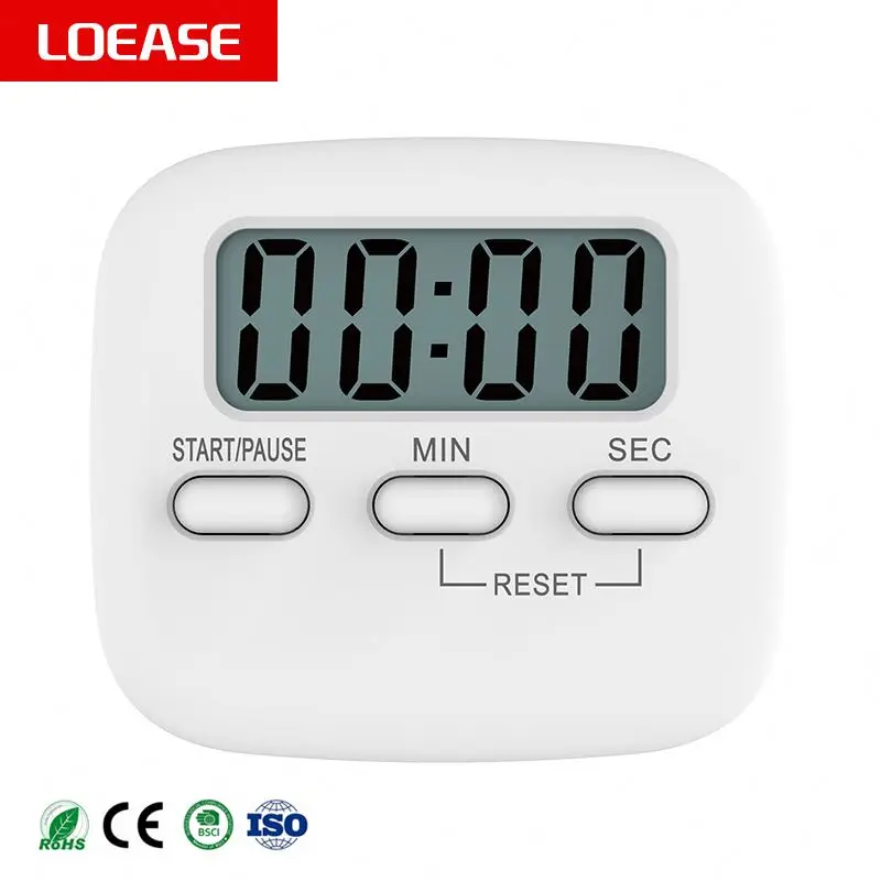 T05 New Early Childhood Education Timer Alarm Time Manager Kitchen Timer white color