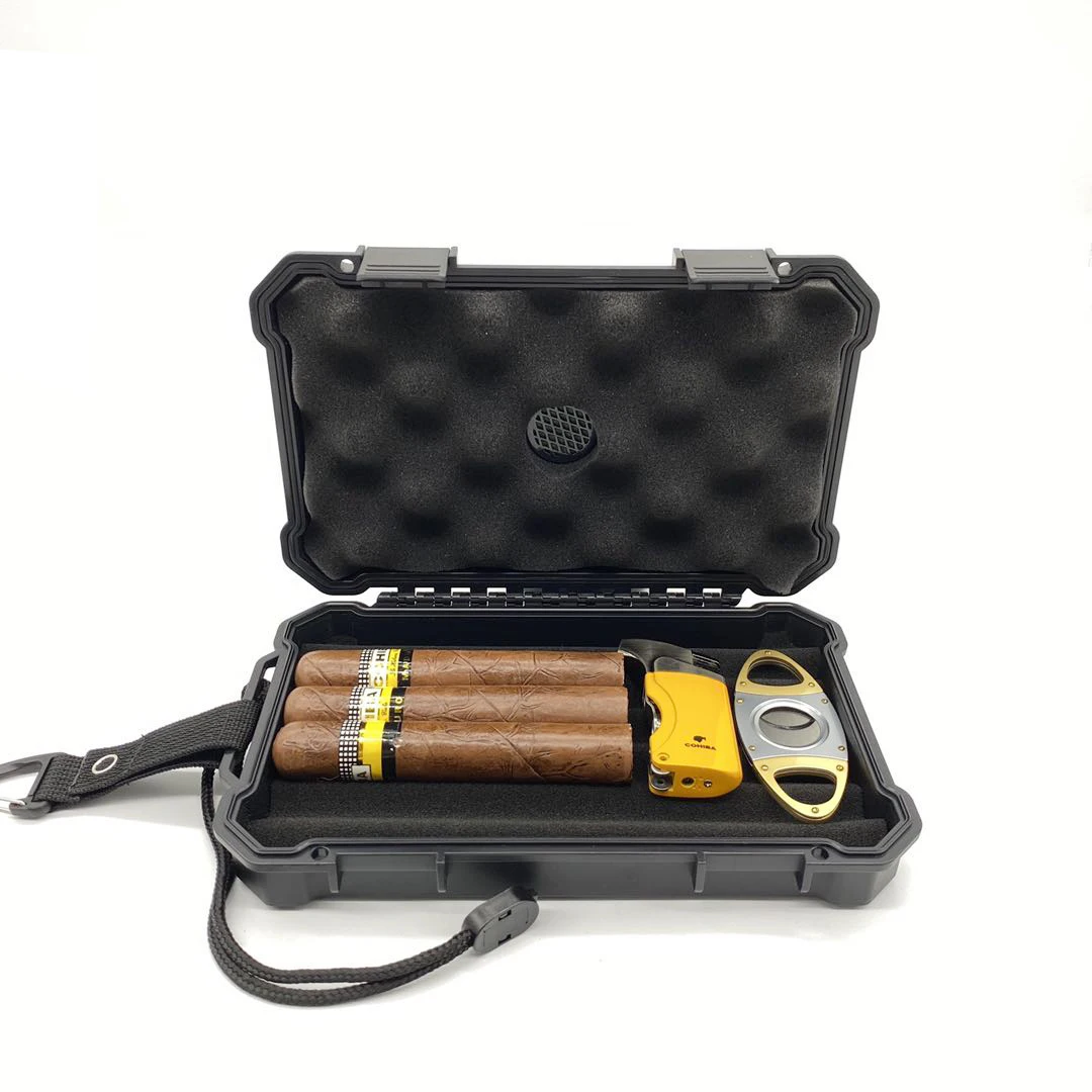 
2020 Manufacturer New Design Portable Waterproof Cigar Travel Case Cigar humidor Box with hygrometer  (62517019707)