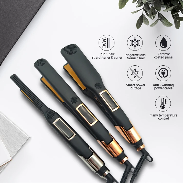 Professional Flat Irons Wholesale Private Label Personalized Digital LCD Ionic Hair Straightener Wholesale