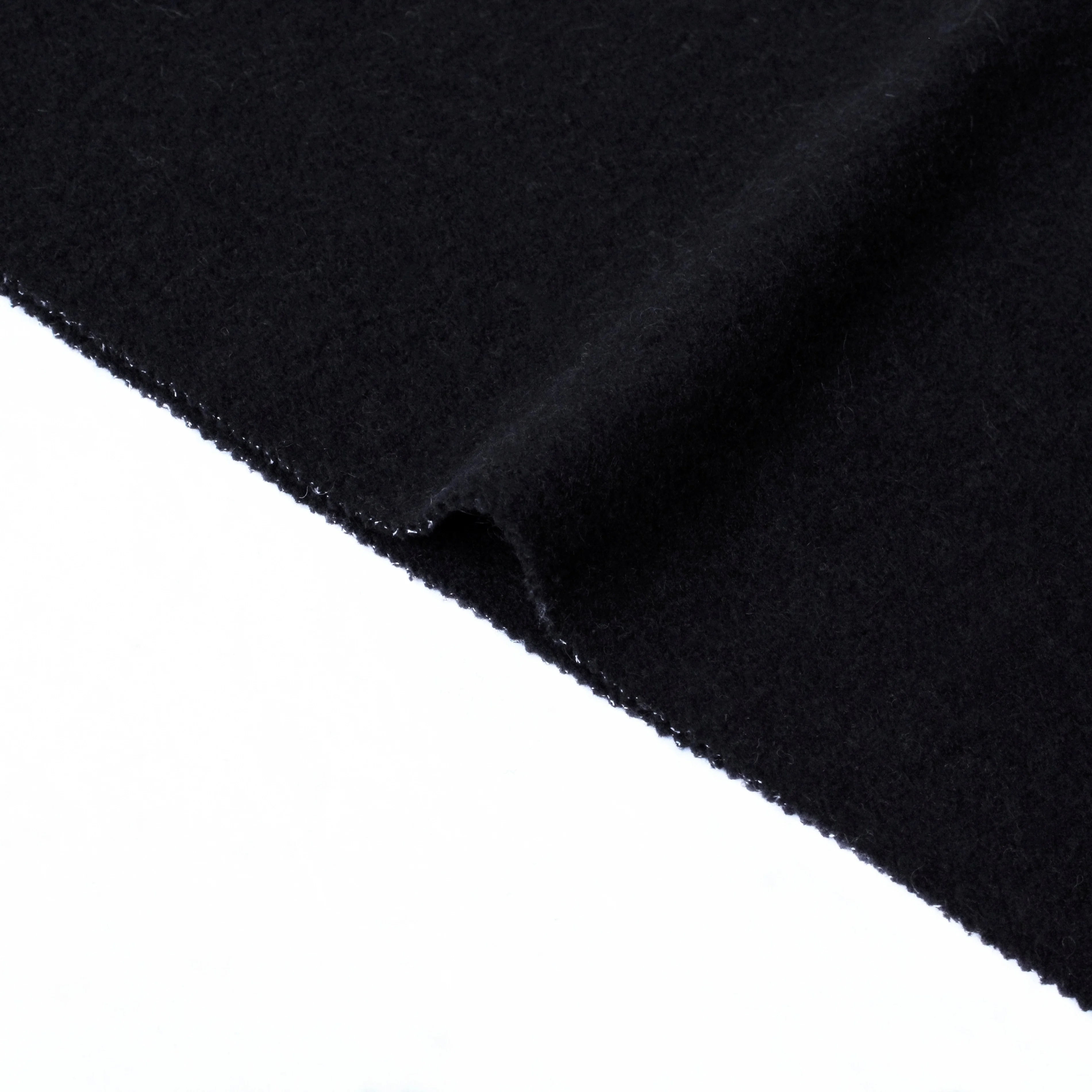 24 New Arrival High Quality Brand Fashion Pure Black Woven Double Faced Alpaca Merino Wool Tweed Fabric for Overcoat Suit Dress