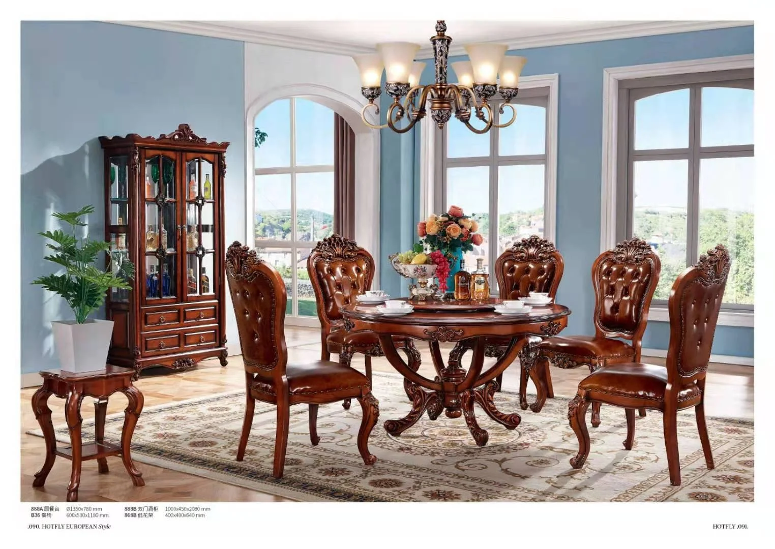 Luxury European Classical Carved Marble Circle Table by China Manufacturer for Antique Wood Hotel Restaurant Dinningroom Hall
