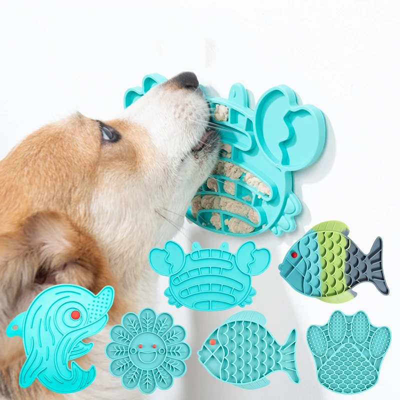 Dog Lick Mat Slow Feeder Pet Lick Mat Cat Puzzle Feeder for Dogs & Cats with Suction Cups
