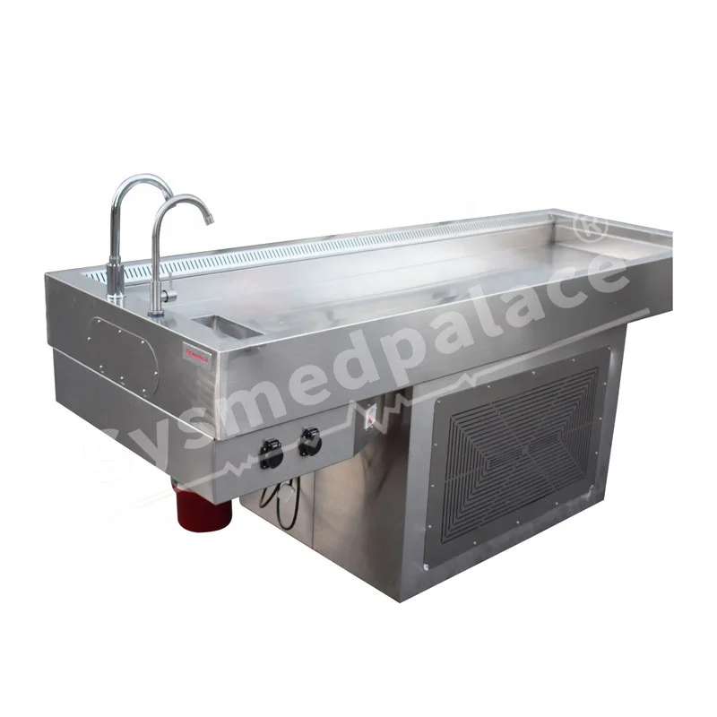 Multi-Height Embalming Table Mobile and Stationary Tables Designed to Hold Cadavers During Autopsy Procedures