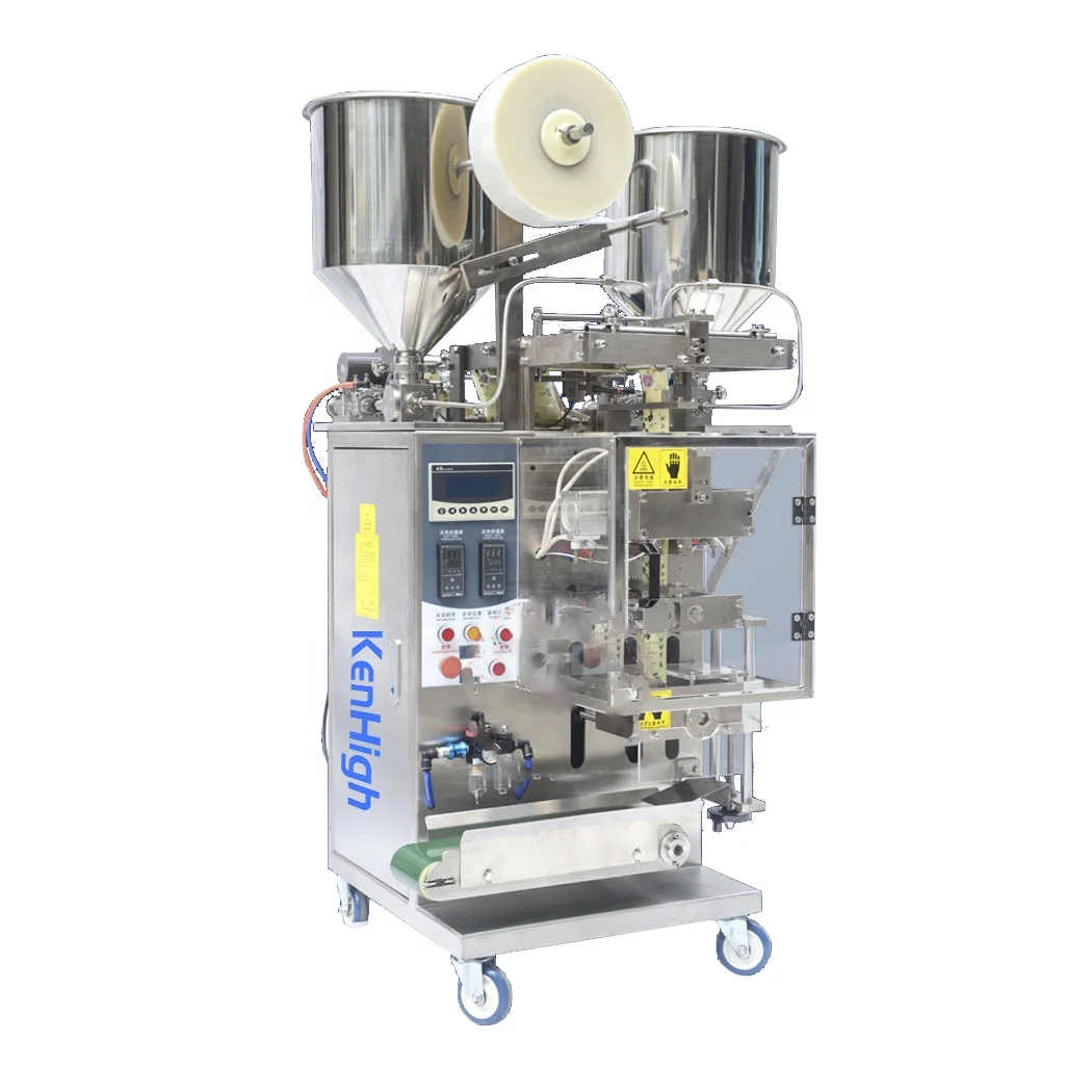 Factory Price Automatic Hair Cream Shampoo Double Material Vertical Form Fill Seal Packing Machine