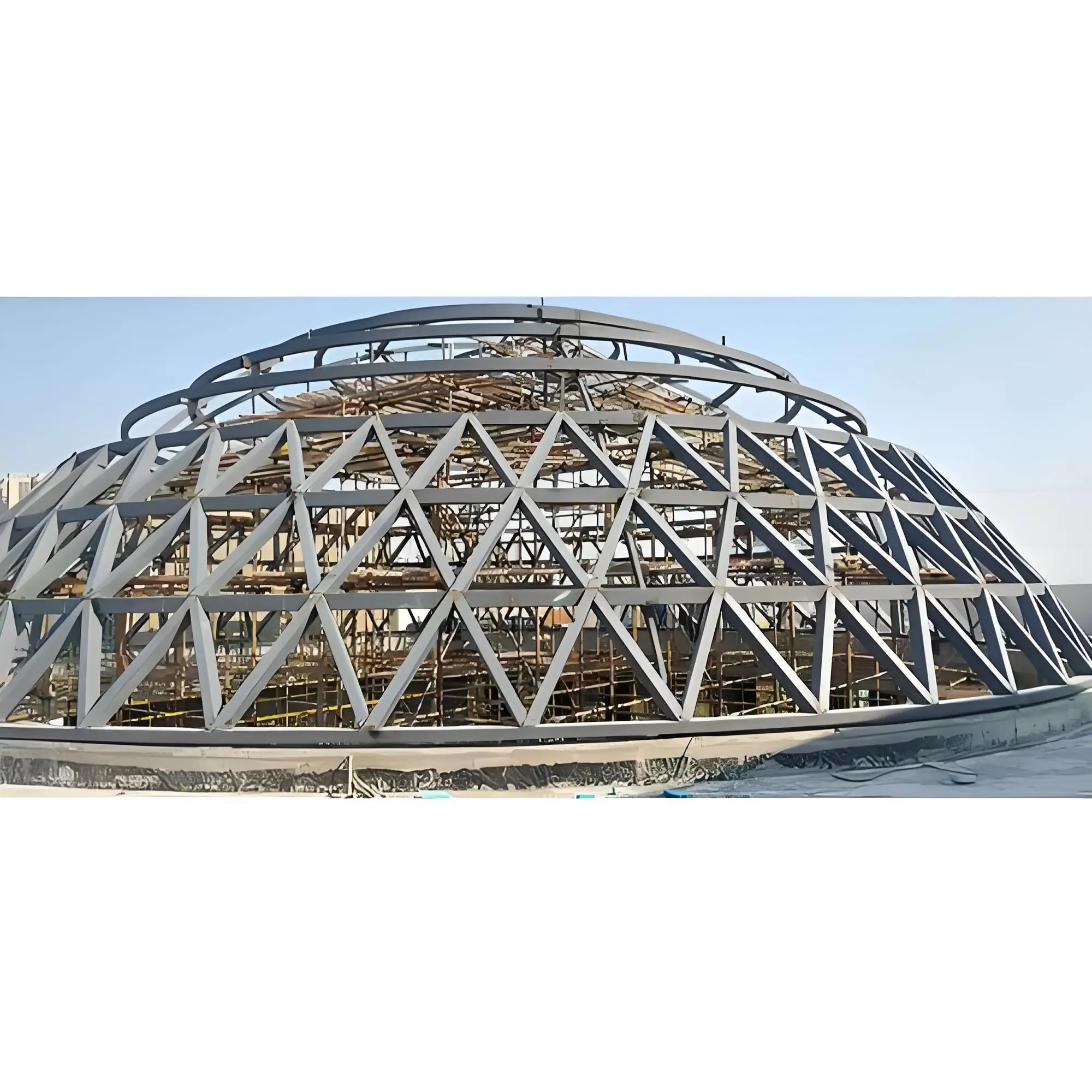 Prefab Steel Structure Warehouse for Commercial Office Building Dome Roof with Aluminium Alloy Sheet Facade