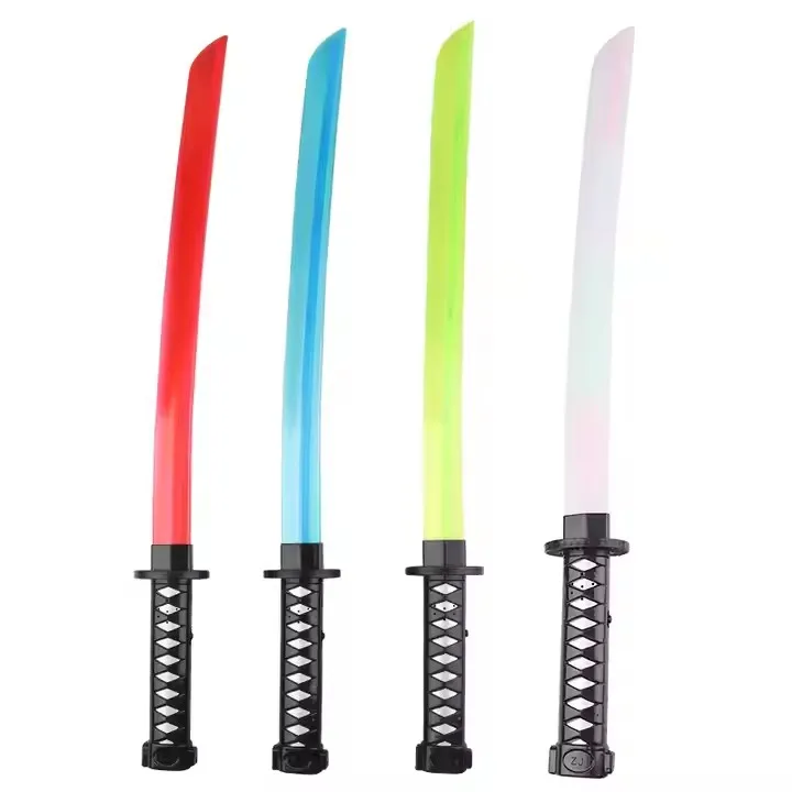 Unisex Wholesale Glowing Samurai Sword Toy with Scabbard Music Induction Plastic Flashing for Boys