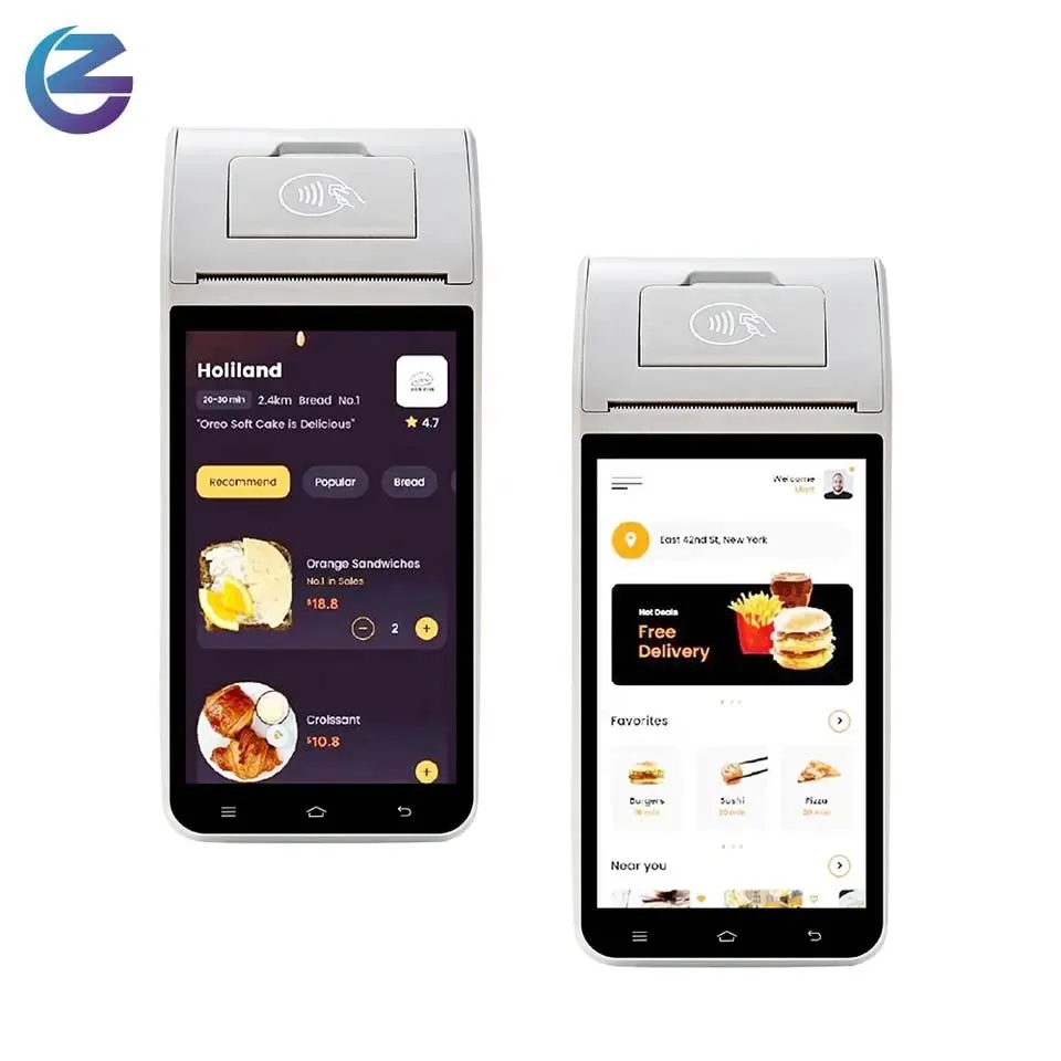 Новое поступление Мобильный POS-терминал 4G Android NFC с принтером 58 мм бесплатным sdk и