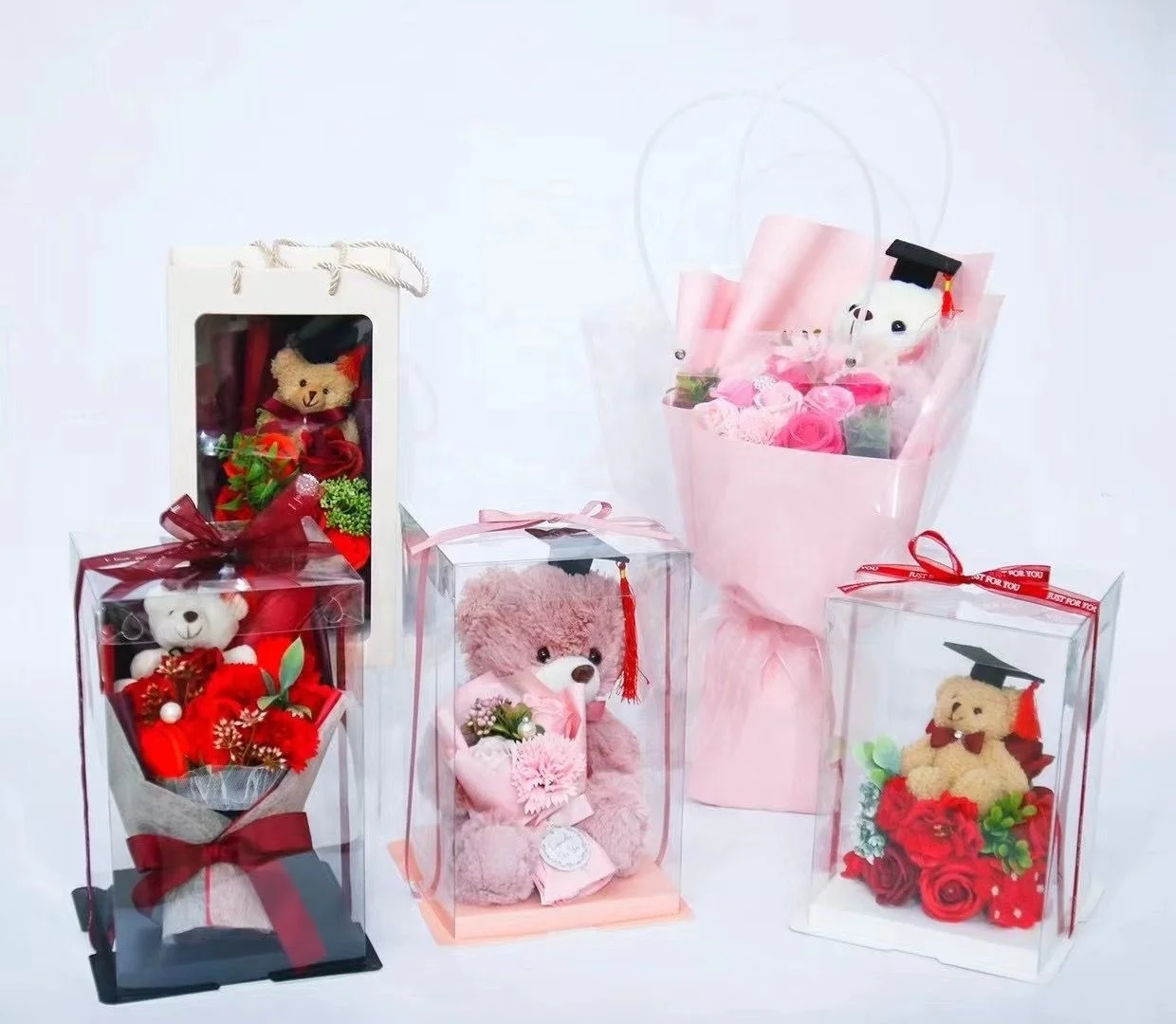 Плюшевый мишка тедди различных цветов, игрушка, Свадебный мультяшный букет, подарок на день матери