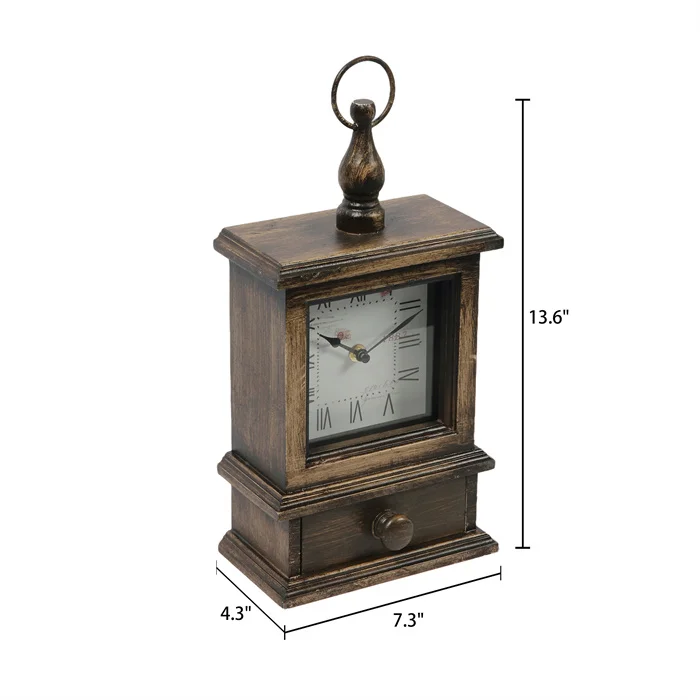 Custom Rustic Table Retro Alarm Clock Vintage Classical Royalty Sitting Room TV Cabinet Desk Antique for Home