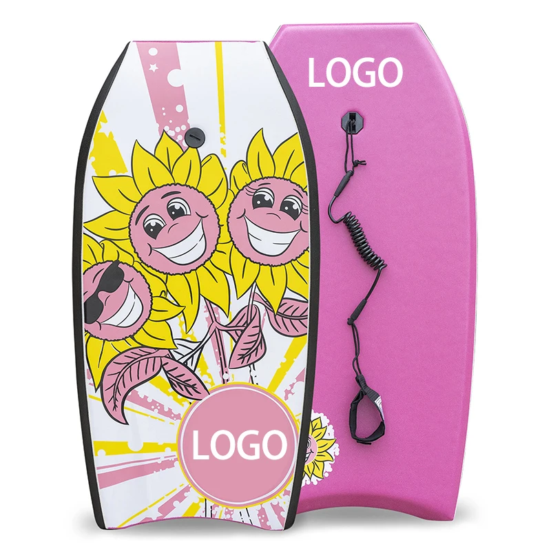 Ultra Lightweight PVC Core Body Board Inflatable Beach Body Board with Wrap Wrist Straps