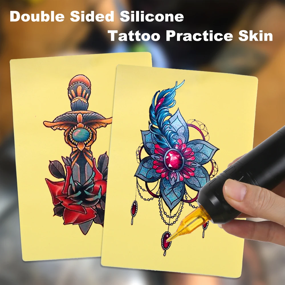 3mm Double-Sided Artificial Silicone Tattoo Practice Skin Blank for Beginners and Experienced Artists Tattoo Big Size Skin