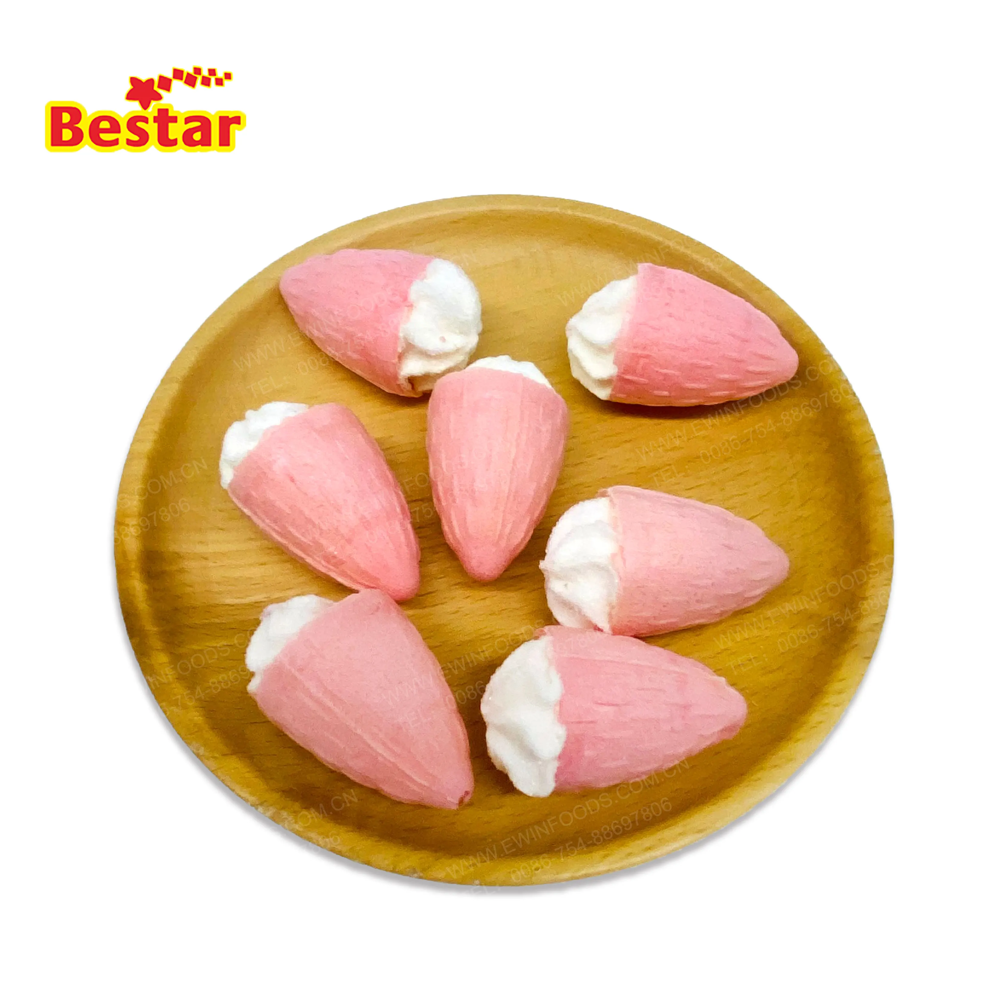 Halal Jar packaged strawberry flavor marshmallow filling sauce ice cream marshmallow candy