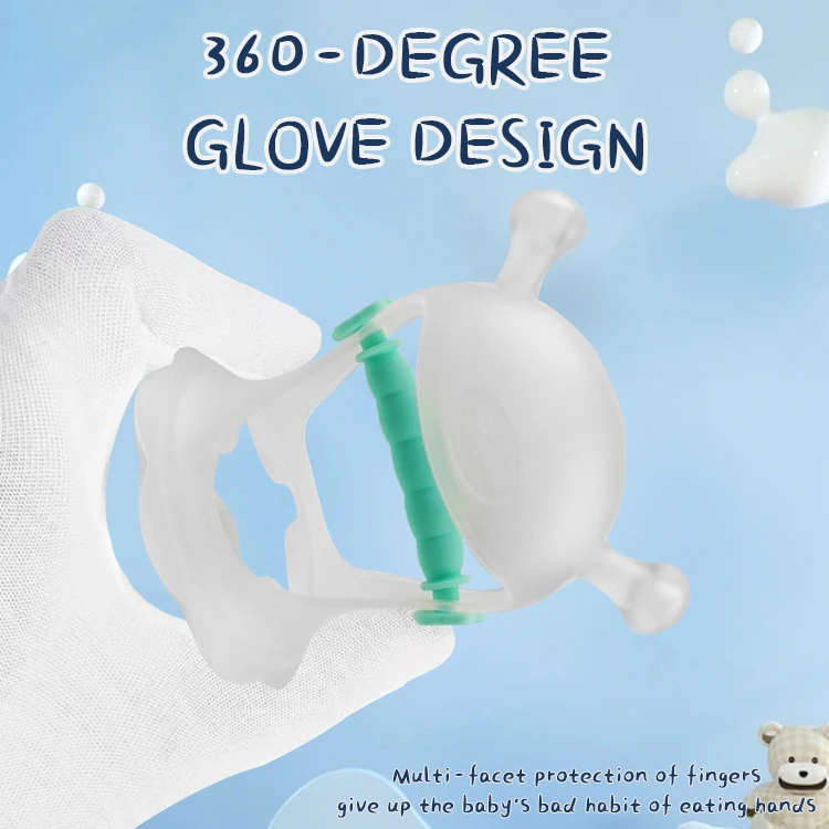OBJ can customize snail set food silicone teether baby finger set teether baby silicone teether strap to prevent eating hands