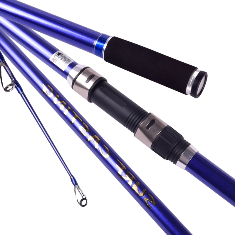 Популярные 4 секции 2 м удочки для серфинга синие анодированные пляжные морские