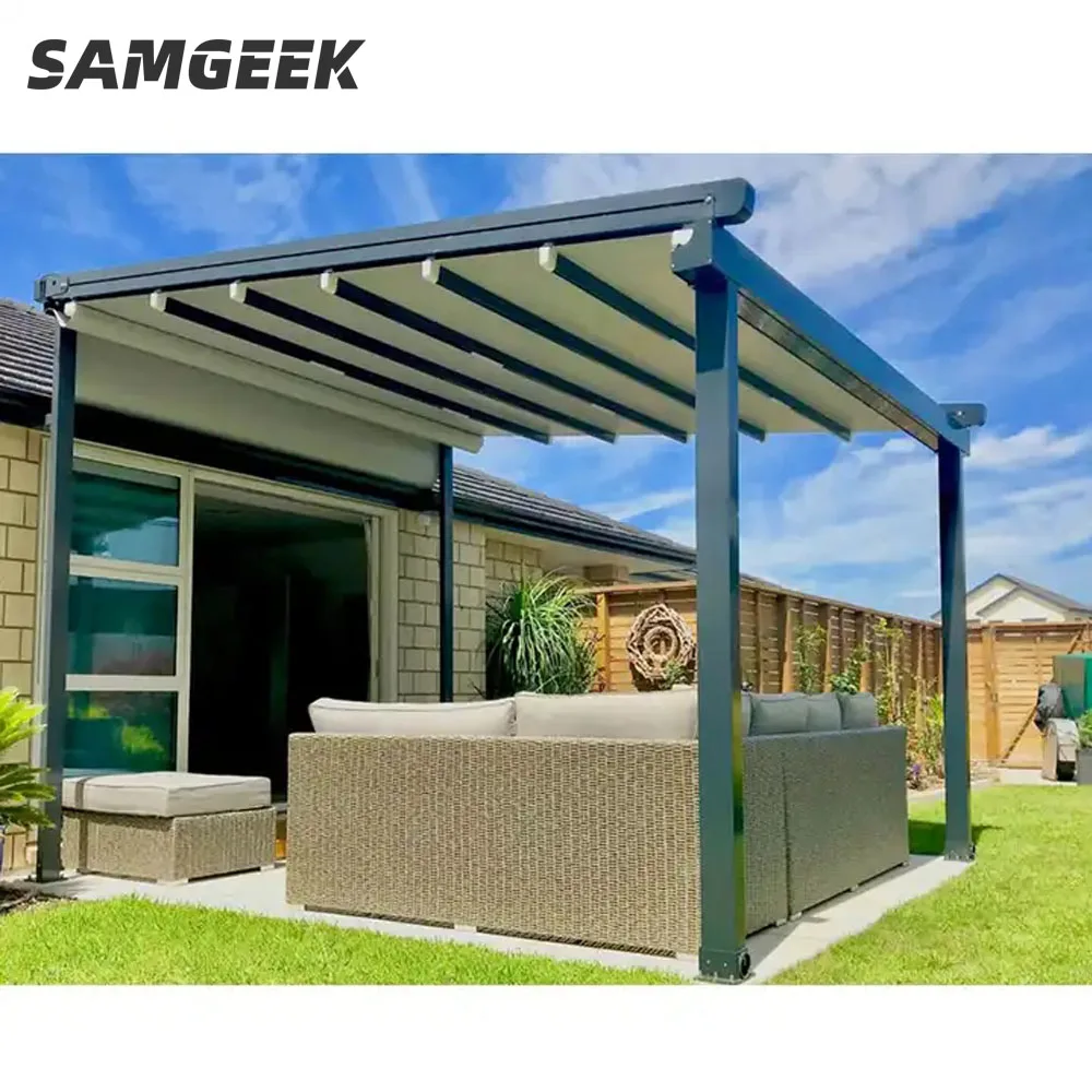 Retractable Roof Aluminum Hanging Pergola Sun Shades Retractable Pergola Commercial