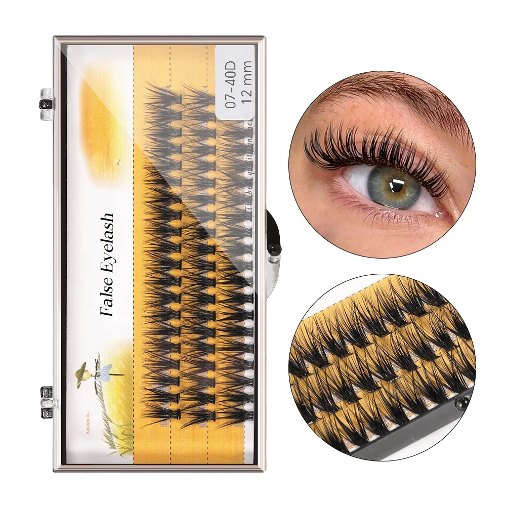 Heat Bonded Pestaas 10D 20D 30D 40D DIY Lashes 0.07 0.10MM Premade Fans Individual Cluster Eyelash Segment Eyelash Extension