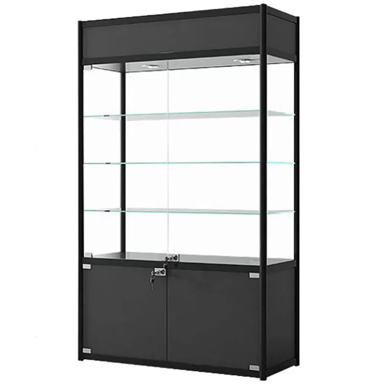Glass Display Cabinet with Doors Jewelry Showcase Storage Cabinet