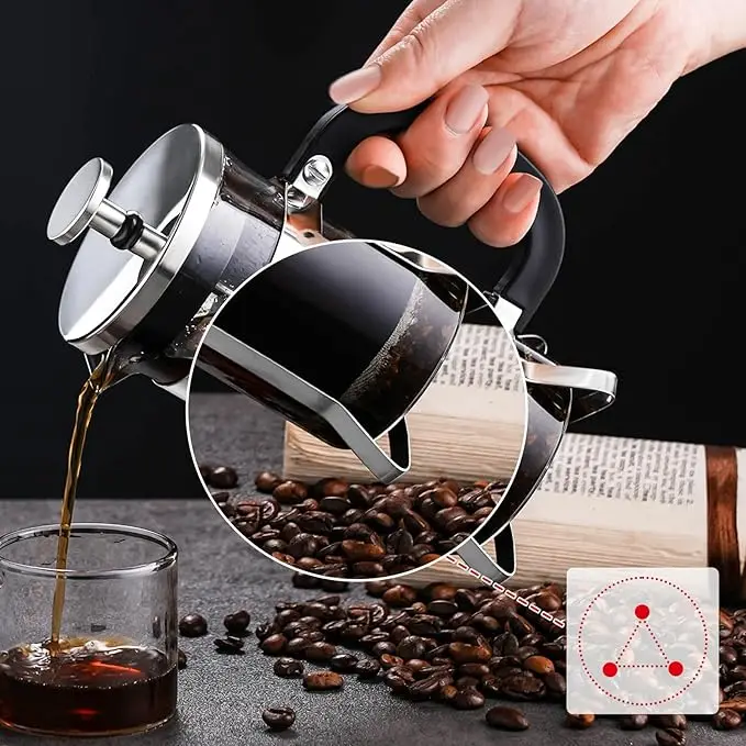 34oz glass French press with handle French coffee maker Cold Brew coffee maker Tea maker Kitchen Travel Camping