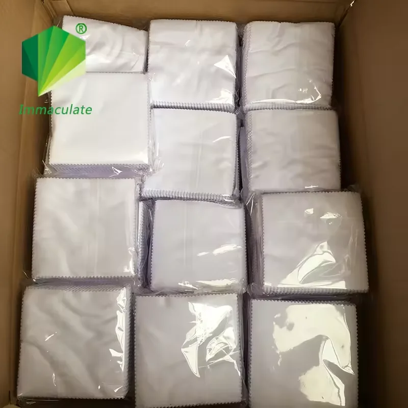 Microfiber 15*18cm white cloth digital print sublimation blank optical cleaning cloth for eye glasses lens sunglasses screens