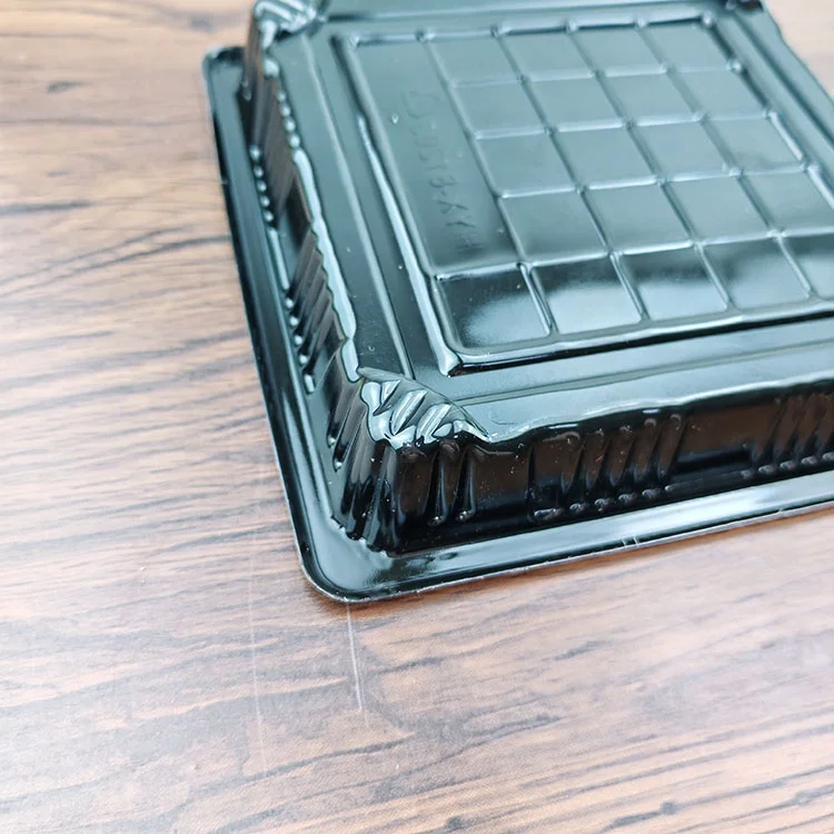 Pet Plastic Sushi Sashimi Packaging Tray Food Grade Square Meat Vegetable Fresh Plates