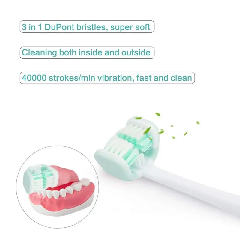 3D 360 Degree Deep Cleaning Sonic Toothbrush 360 Cleaning 3 Sides Brush Head 5 Modes Rechargeable Electronic Sonic Toothbrush