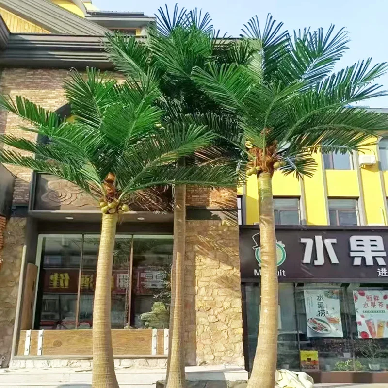 Large Fake Plants Tropical 1/2/3/5/6/7/8 Meters height 14 Ft Realistic Artificial Coconut Palm Trees Outdoor Coastal