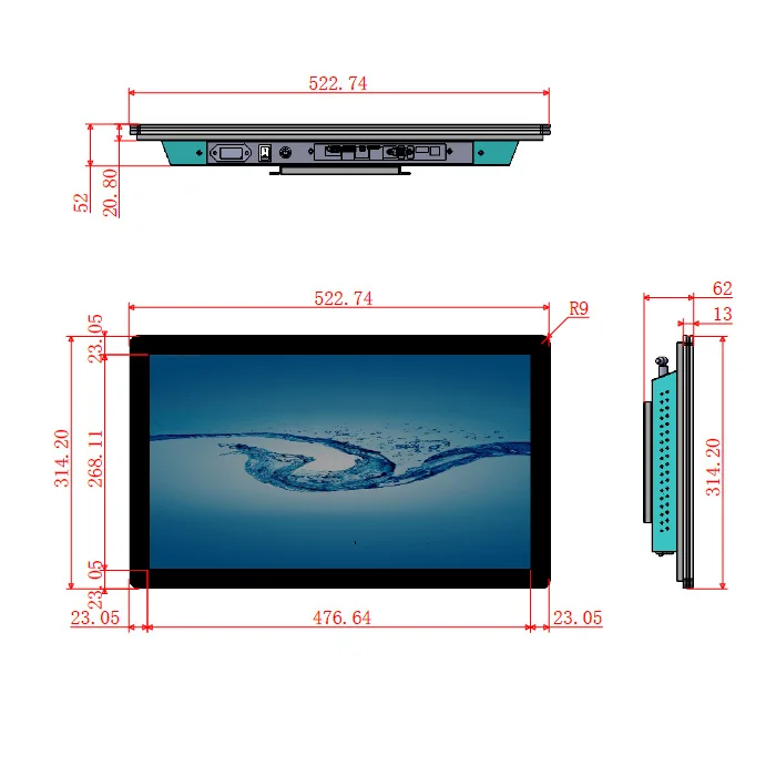 21.5 inch IPS TFT LCD Display Touch Screen Advertising Display WIFI 4G connectivity Audio Video Playback Advertising Screen