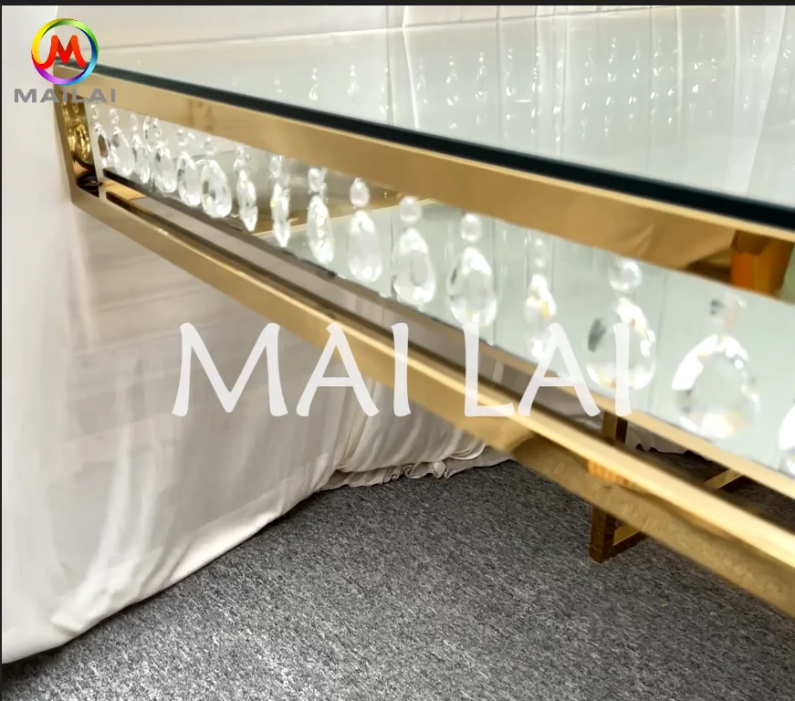 2023 MAILAI Model Dining Table in Dining Room Furniture Modern Extension High Gloss For Wedding Decoration