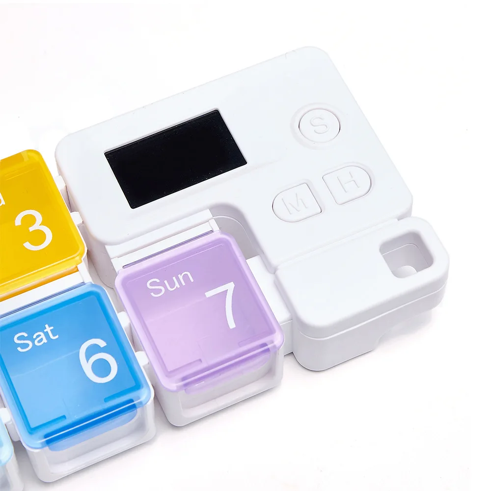 Detachable electronic pill dispenser organizer medicine intelligent timed medication reminder pocket pill storage cases