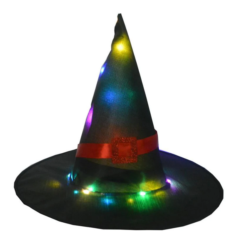 Personalized  Halloween Outdoor Decoration Hanging Lighted Glowing Witch Hat Decorations
