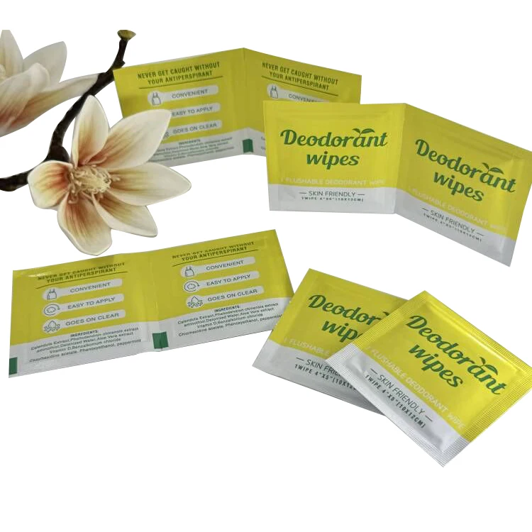 Custom Logo Safety Standard Disposable Portable Lemon Flavor Body Wipes Deodorant Bath Wipes