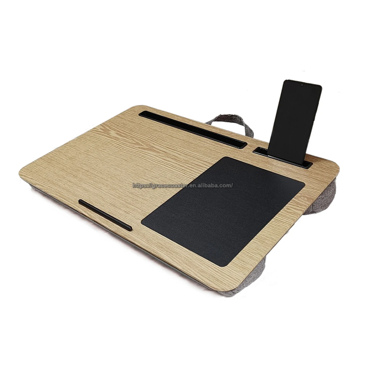 home furniture small desk Wooden grain MDF lap tray laptop desk with pillow pad knee desk sofa table tray