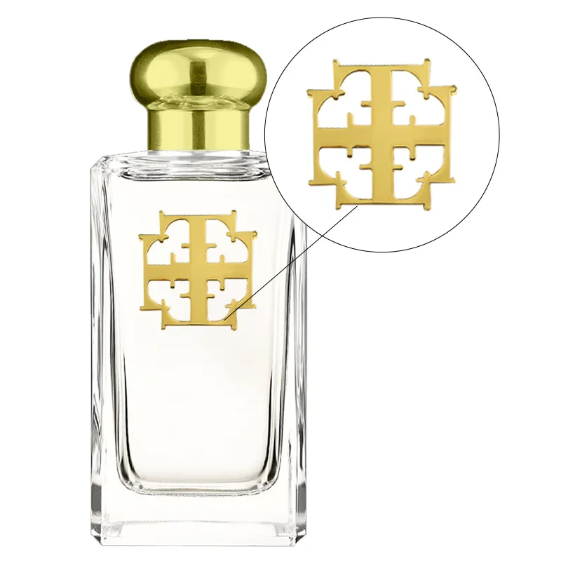 Custom logo metal plate strong back glue personalized brand gift box perfume bottle furniture wine metal label