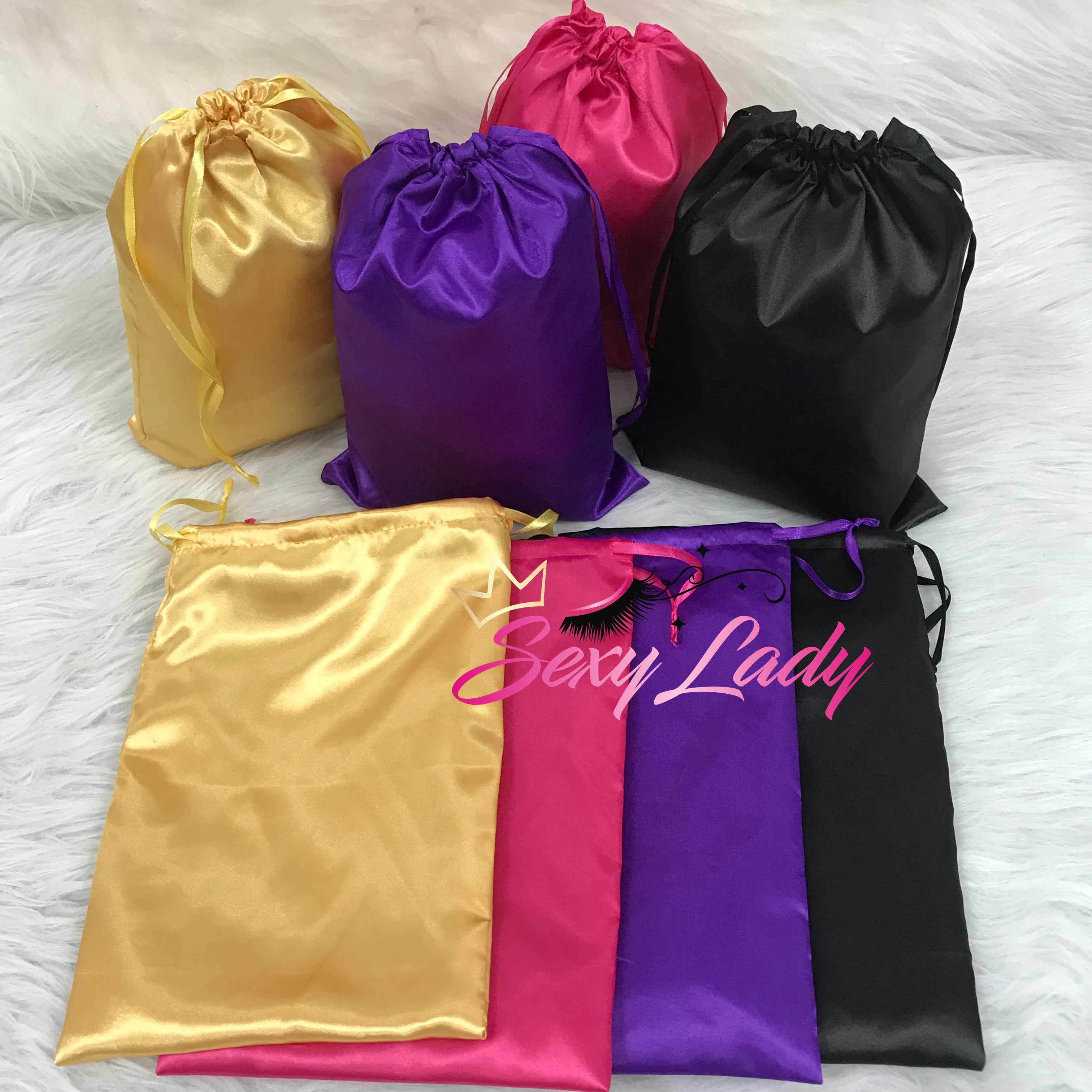 High Quality Soft Satin Swimming Bag Shopping waterproof 100 silk hair bag Drawstring Bags Swimwear Packaging