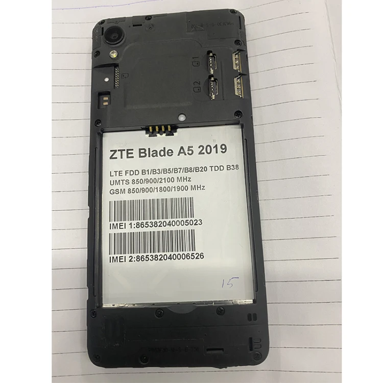 Бывший в употреблении сотовый оригинальный Восстановленный мобильный телефон A5 для ZTE Blade A5 (2019) 5,45 дюймов 16 Гб 2 Гб ОЗУ две Sim-карты Android смартфон