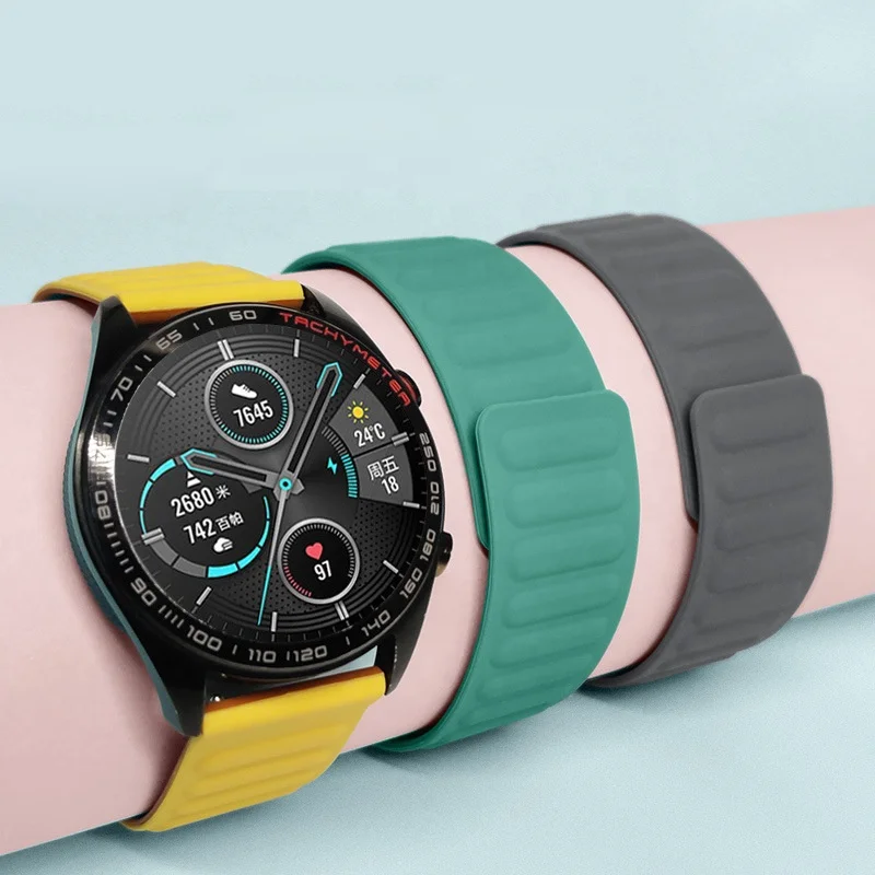 Ремешок силиконовый для смарт-часов магнитный браслет Samsung Galaxy watch 4 classic 46 мм 42