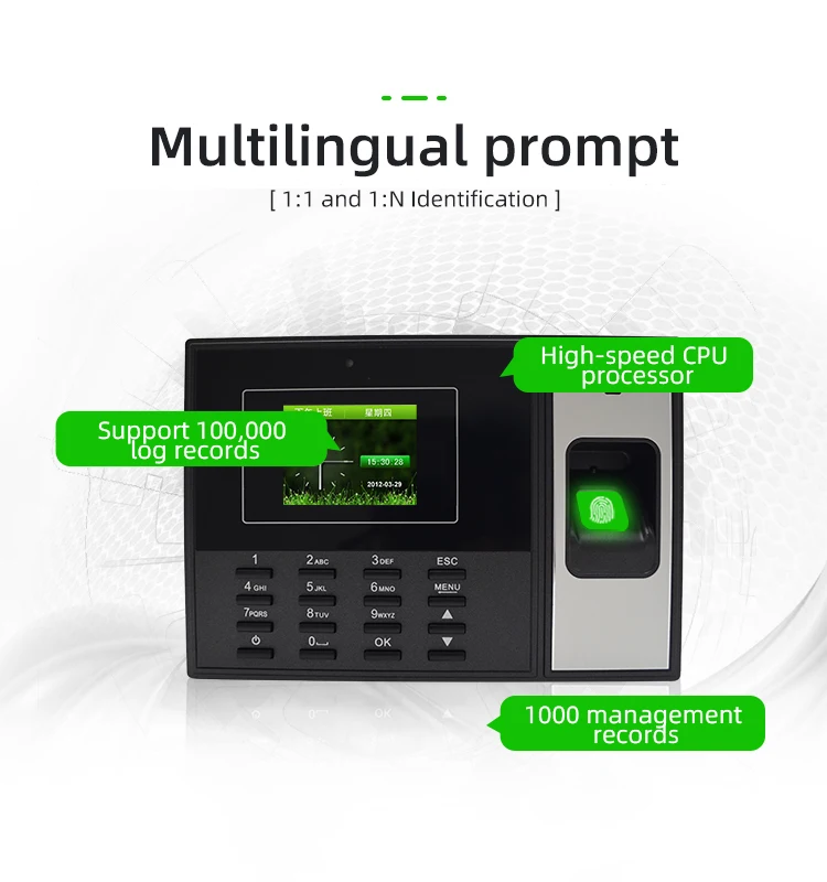 GPRS Wifi TCP/IP RS485 Fingerprint Time Recorder Finger print Staff Biometric Attendance Machine With Cloud Software
