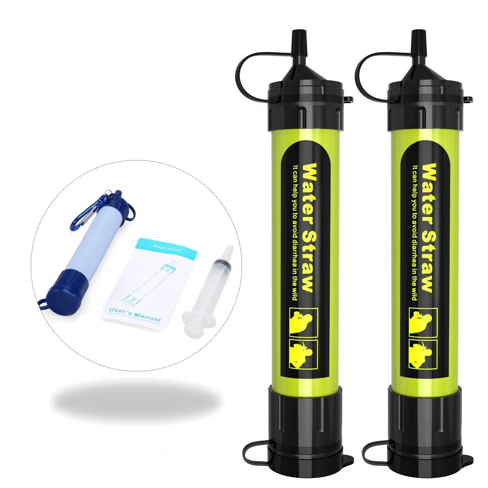 Personal Water Filter Straw 0.01 Microns Filtration for Outdoor Group Camping Hiking and Emergency Survival Kit