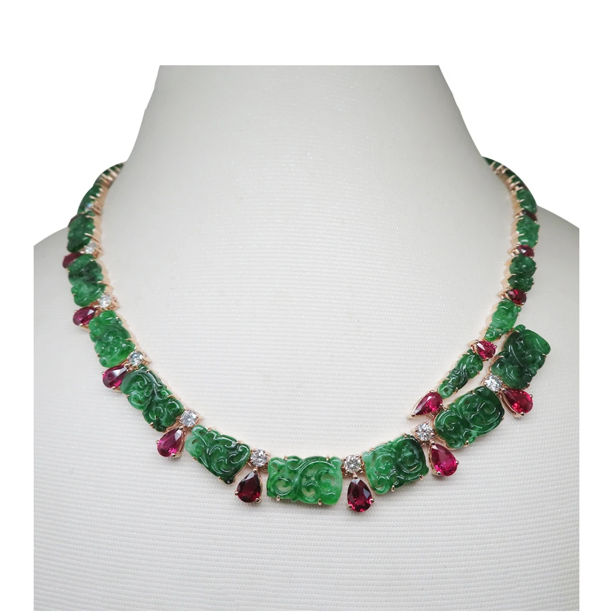 Best Selling Premium 18K Real Gold Chalcedony Ruby Jewelry Necklace For Anniversary Present