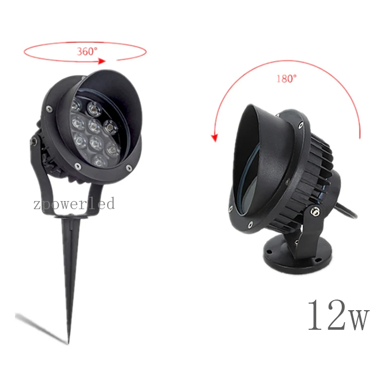 Neutral white outdoor aluminum 220 v 12w led park garden spot spike light