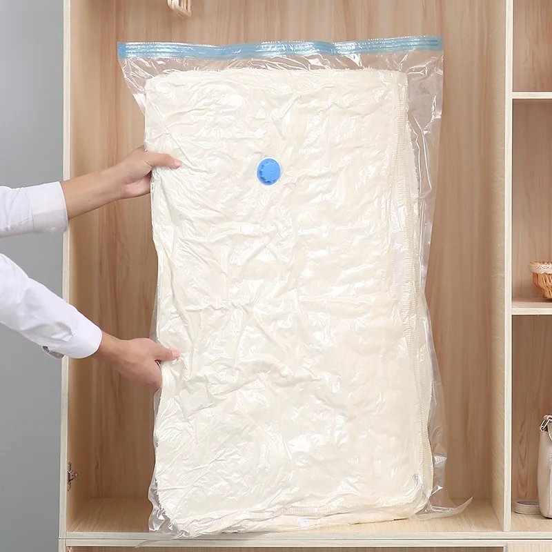 Transparent air extraction vacuum compression bag travel clothes storage vacuum bag quilt packaging storage bag
