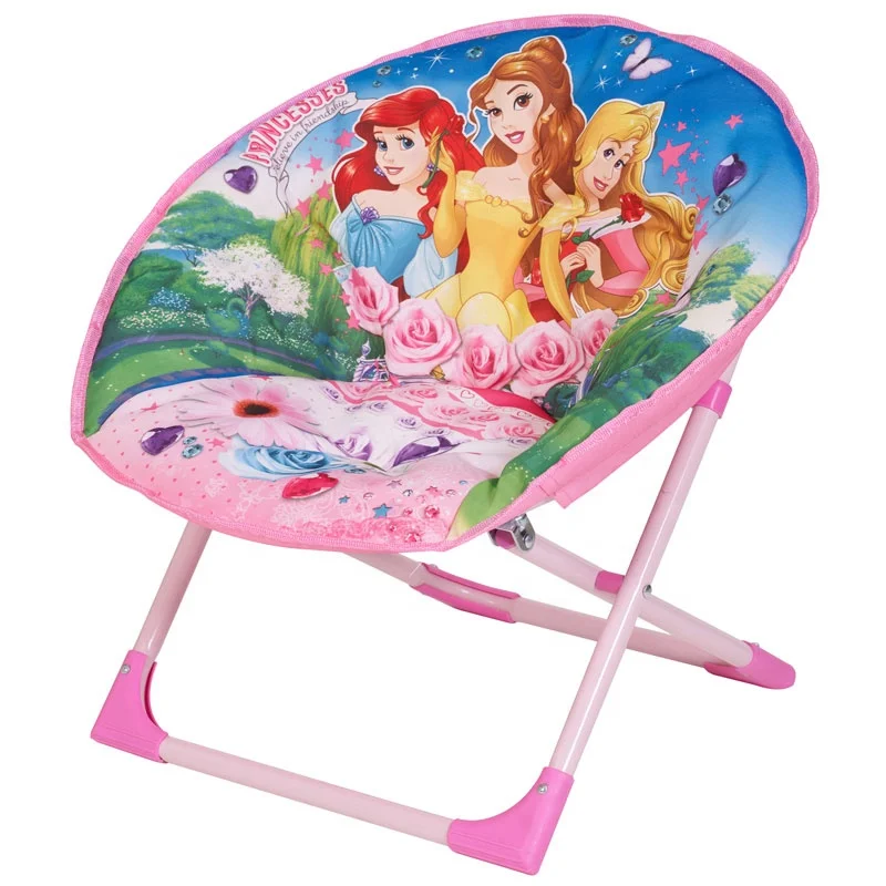 outdoor ergonomic metal kids saucer round seat moon chair children portable backpack mini small folding round chair for child