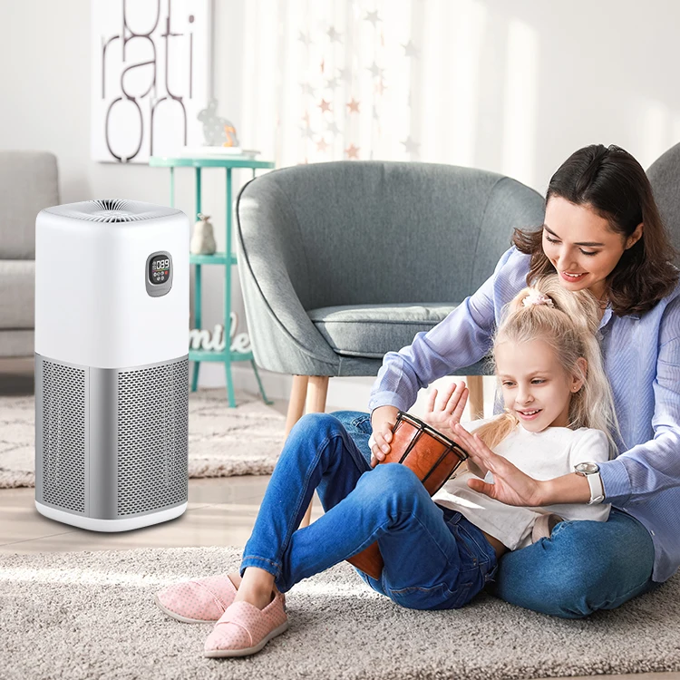 2023 Wintek Hot Sale Air Purifier H13 Ture Hepa Air Filter Tuya Smart Wifi Negative Ion Commercial Air Cleaner for Home