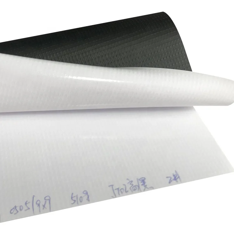 Customized 300g black back pvc flex supplier banner material roll panaflex Factory Direct Price ( 500*500 9*9 hot lamination )