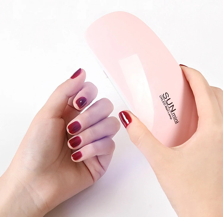 UV LED Nail Dryer 6pcs Led Mini Lamp Portable Curing Light for Gel Nail Polish USB Mouse Shape Pocket Foldable 6W UV Nail Light