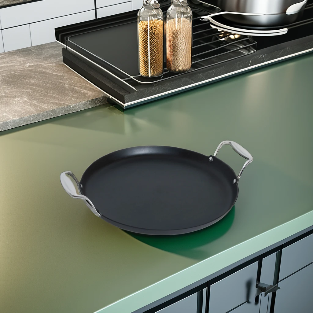 Commercial  13Inches Carbon Steel Roasting Pan Baking Pan 2.5mm Thick For Paella BBQ Other Kitchen Uses