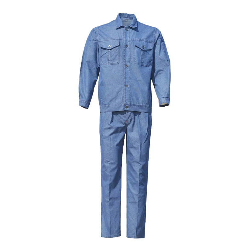 Reflective strips cotton Denim Working clothes Workwear for men and women Worker Scrub Uniform