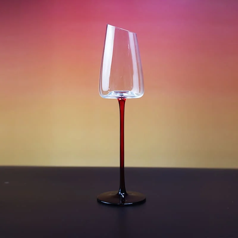 Modern Wine Set with Rhine Blue and Pink Flamingo Accents