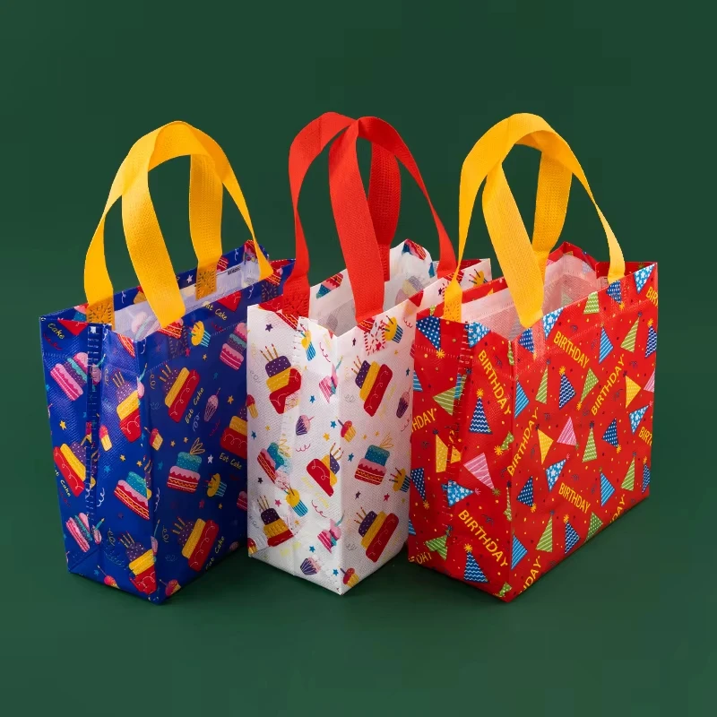 Custom Logo Recycled Eco Non-woven Tote Bags Fabric Gift Package Kids Child Waterproof Storage Reusable Pouch Party Favors